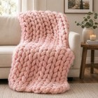 Chunky Yarn 100  Merino Wool Roving Pink Jumbo Wool Arm Knitting Bulky Diy Pink