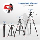 Neewer 74  Video Tripod With Fluid Head metal Heavy Duty Camera Tripod With Dyn