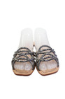 Maliparmi Womens Metallic Gray Capri Beaded Mules Flats Sandals Shoes Size 9