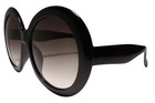 Large Oversized Exaggerated Vintage Retro Womens Round Black Sunglasses