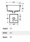 Floor Mount Mop Sink Service Basin 24 X 24 X 10in Single Bowl Center Drain White