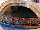 Vintage  Ornate Gold Tone Metal Filigree Mirror Vanity Dresser Tray Oblong 14x8 
