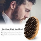 Mens Boar Bristle Beard Brush Soft Mustache Grooming Brush Wooden Handle Pocket