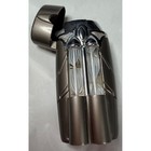 Futuristic Gunmetal Grey Dual Chamber Torch Lighter White Spiral Glass Accents