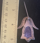 Vintage  Carved Amethyst    Silver Floral Pendant Estate Sale Find