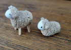 Vintage Erzgebirge Wood Carved Sheep Miniature Figurine Nativity Set Of 5 German
