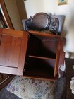 Antique Victorian Ornate Carved  crop Circle  Pattern Wood Corner Cabinet