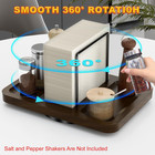 Rotating Napkin Holder For Table With Salt And Pepper Shakers Caddy