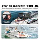 600d 3 Bow Bimini Top Boat Cover 67 -72 w Detachable Mesh Sides With Frame
