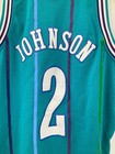  2 Larry Johnson Mitchell ness Hardwood Classics Charlotte Hornets Jersey Large
