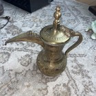 Antique Vtg Islamic Arabic Middle Eastern Brass Dallah Coffee Pot kettle 