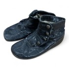 Antique 1920   s Victorian High Top Black Leather Infant Toddler Button Up Shoes