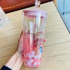 2022 Starbucks China Cherry Blossom Tumbler Pink Sakura 20oz Glass Straw Cup