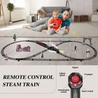 Steam Train Set Remote Control Locomotive Railroad Train Rc Toy Kids Boys Gift