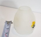Lamp Shade Frosted Glass Hand Painted Yellow Flowers Small 4  X 3 5  Vintage