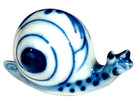 Porcelain Snail Blue And White Small Figure Circle Shell Design Mollusk