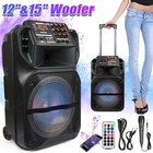 15  12  5000w Portable Bluetooth Speaker Subwoofer Heavy Bass Sound Pa System Fm