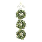 Member s Mark Pre-lit 3 Wreath Flocked Door Hanger 72  Holiday Decor