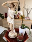 Hand Painted Aphrodite Venus Statue 17  Made In Greece Pegasus In Color Plaster