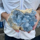 3 8lb Natural Blue Celestite Crystal Geode Quartz Cluster Mineral Specimen