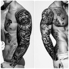 Full Arm Temporary Tattoo Waterproof For Men l22 8   xw7     46 Sheets Fake Tattoos