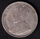 Canada 1934 50c Fifty Cent Silver Coin King George V Vg   800 Silver  2