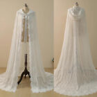 Full Lace Wedding Cape With Hooded Wedding Bridal Long Cloak Church Cape Jacket
