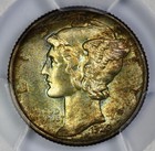 1939 Mercury 10c Silver Dime Pcgs Unc Detail Toned