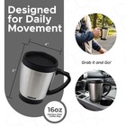 Copco Double Wall Stainless Steel Coffee Mug With Lid - 16 Oz  Silver