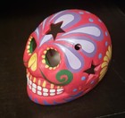 Handmade Mexican Day Of The Dead Painted Ceramic Skull Folk Art