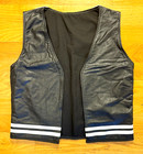 Men s Pro Wrestling Leather Vest Black W  White Design Sz L 38-40