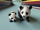 Schleich Panda Bear 2001 Adult   2003 Baby Cub Retired Figure Wildlife Toy