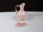 Fenton Pink Opalescent Glass Honeycomb Small Coin Dot Pattern Cruet W  Stopper