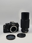 Nikon Em 35mm Slr Camera W  Vivitar Macro Focusing 62mm 1 3 8 Lens   Filter 