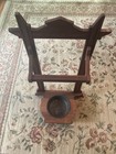 Antique Eastlake Victorian Umbrella Stand W  Original Water Basin Open Back 34   
