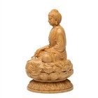 Antique-style Hand-carved Medicine Buddha Statue With Lotus Base Wooden Crafts