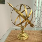 Antique Brass Engraved Armilary 15   Tabletop Nautical Sphere World Armillary