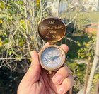 Compass Brass Pocket Nautical Vintage Antique Gift Case Maritime Engraved   Case