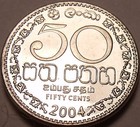 Gem Uncirculated 2004 Sri Lanka ceylon  50 Cents awesome free Shipping