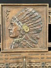 Antique Judd Co cast Iron And Bronze Wall-mounted Coat Tie Rack Native American