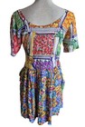 Vintage Jams World Hattie Dress Womens Small Food Art Dress Fruits Vegetables 