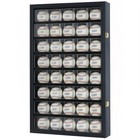 40 Hockey Puck Display Case Cabinet Holder Rack Baseball Black Finish