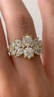 Cluster Engagement Ring 1 86ct Round Real Moissanite 14k Yellow Gold Plated