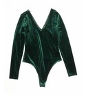 Gb Big Girls Large Knit Long Sleeve Velvet Bodysuit Dark Green Junior Christmas 