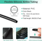 26 6 Feet Black Aquarium Soft Airline Tubing Hose Standard With 4 Air Stones 4 A