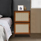 Bedroom Furniture Bamboo Nightstand 2 Drawers Bedside Cabinet Night Stand Shelf