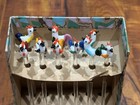 Lot Of  9  Vintage Czechoslovakia Art Glass Chicken Cocktail Olive Pick With Box