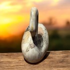 Vintage Carved Wooden Swan Decoy With Aged Paint Finish  Rare