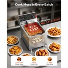 Uimoso Commercial Electric Deep Fryer 12 15qt 1750w Countertop With Basket   Lid
