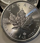 2020    5 Silver Canadian Maple - Unc - 1 Oz  9999 Silver- Combined Shipping 